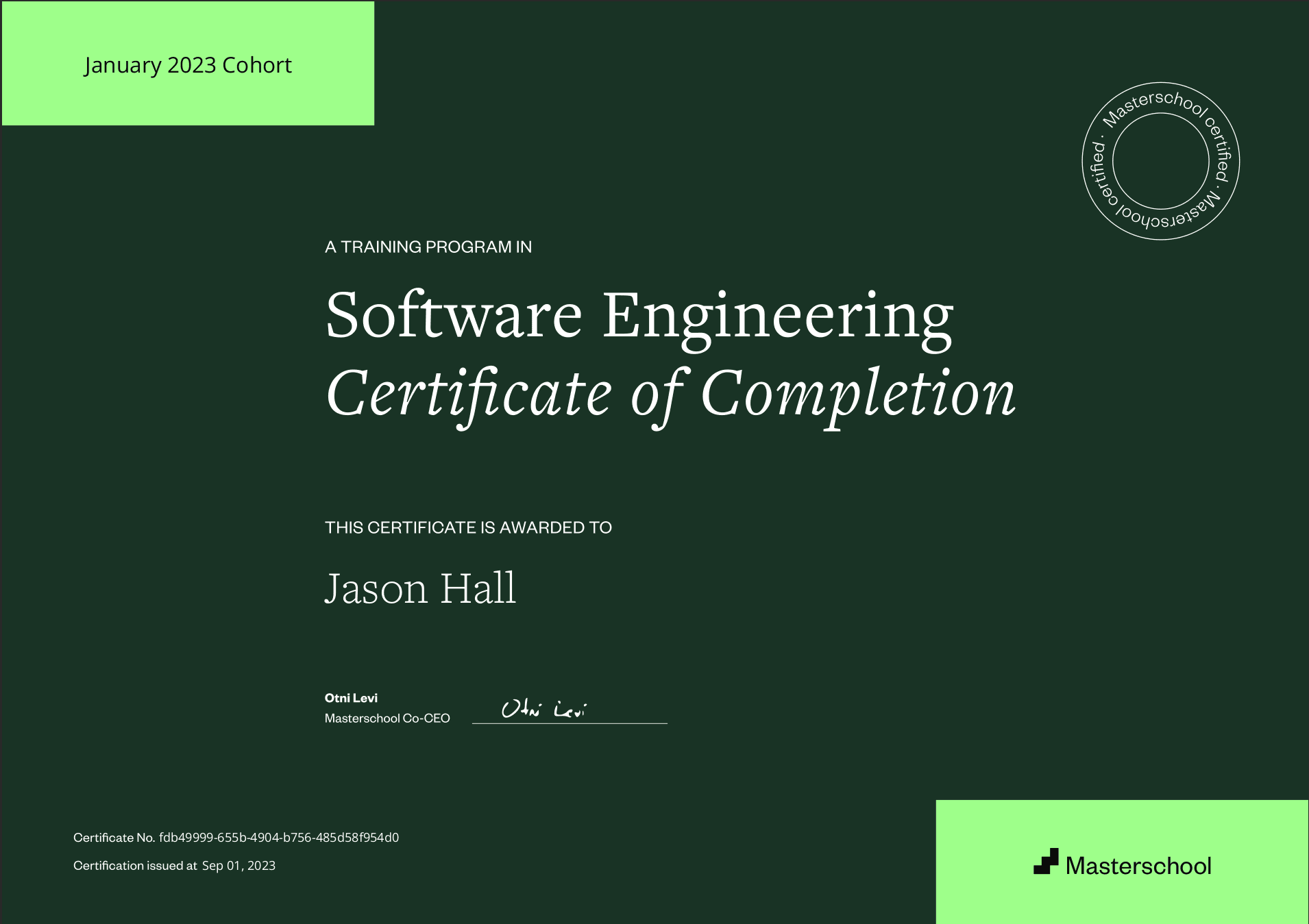 bootcamp certificate